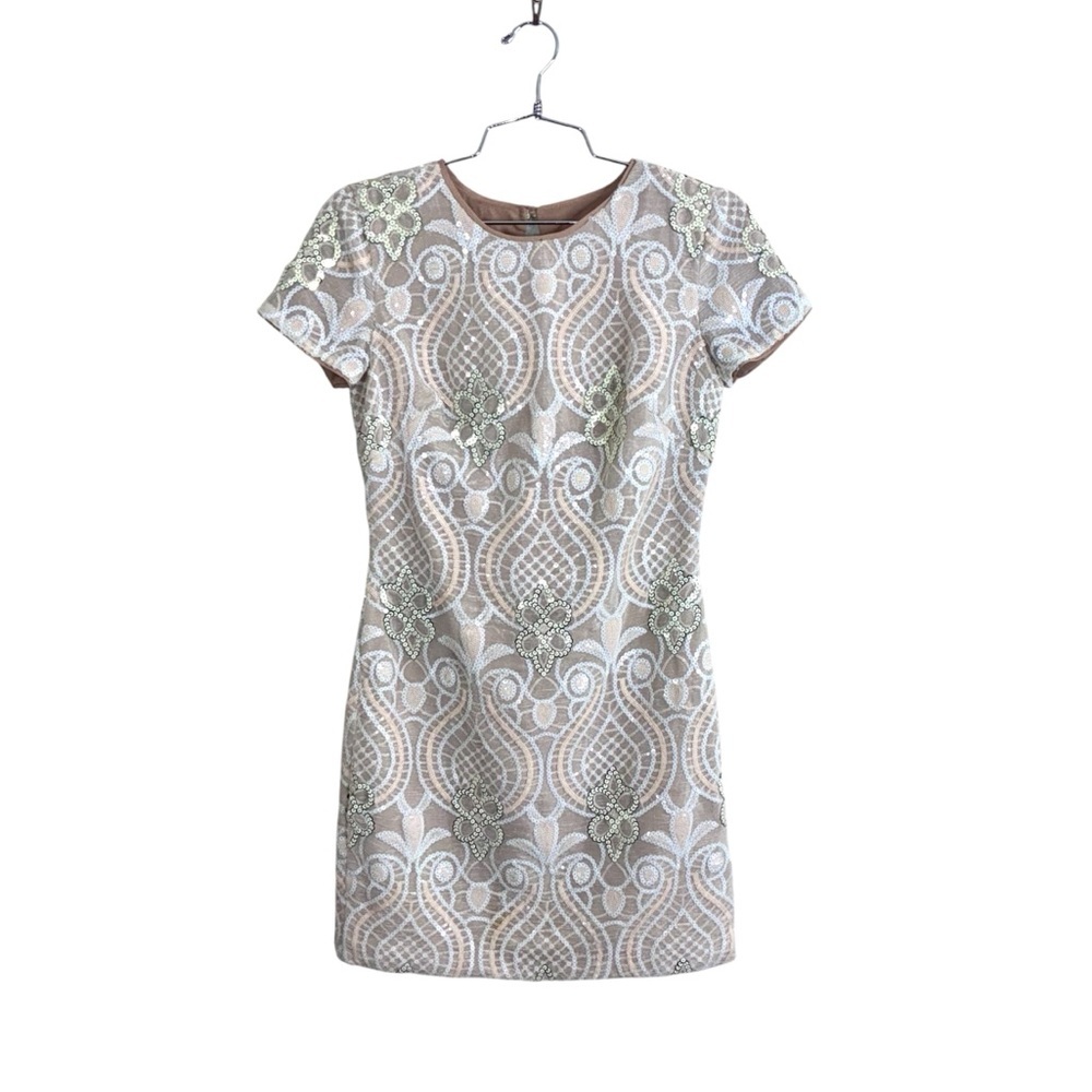 Dress The Population Sequin Short Sleeve Mini Dress Size Small